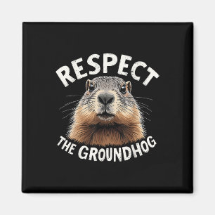 Respektera Groundhog Celebrate Groundhog Day med Magnet