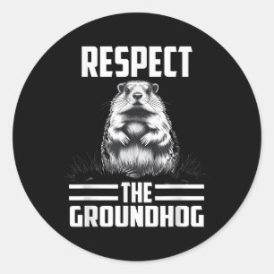 Respektera Groundhog Celebrate Groundhog Day Runt Klistermärke