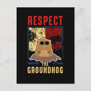 Respektera Groundhog Cute Groundhog-dagen Vykort