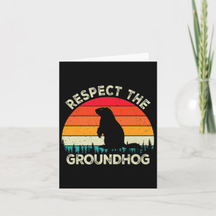 Respektera Groundhog Day Gnagare Söt Retro Mark Kort