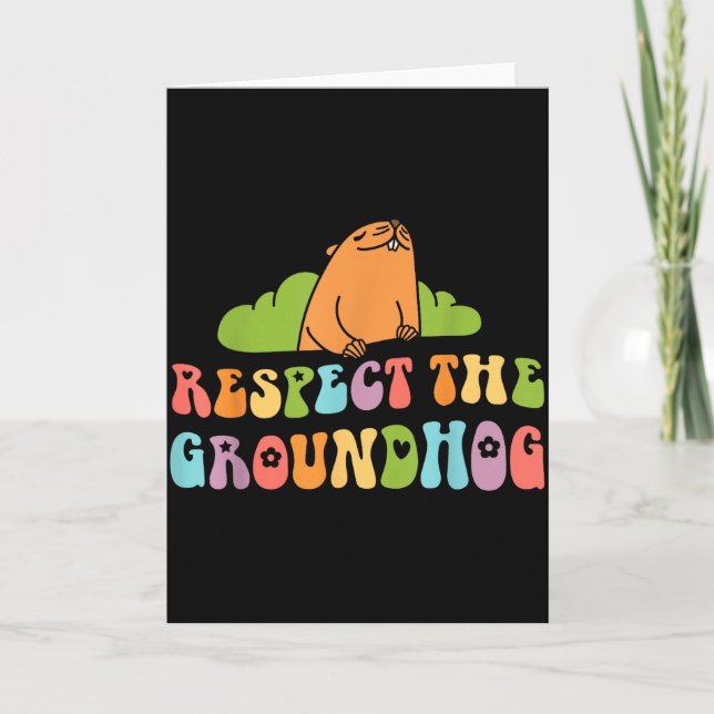 Respektera Groundhog Day Män Kvinnor Djur Retro 6 Kort (Framsida)