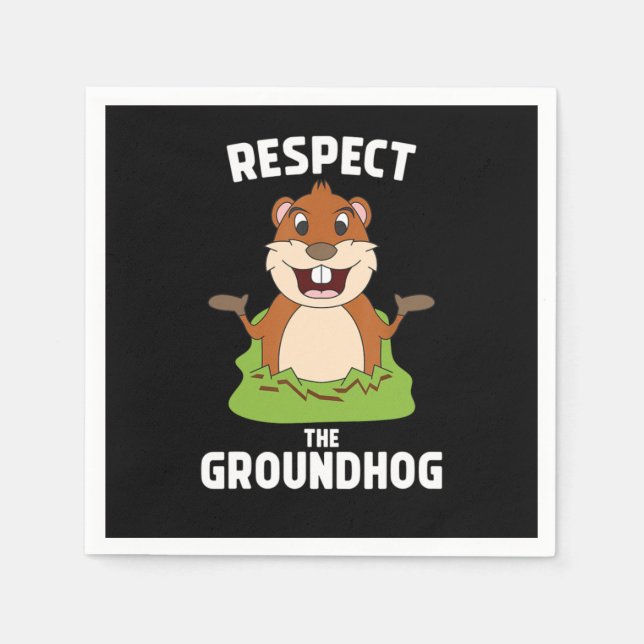 Respektera Groundhog Funny Groundhog Day Woodchuc Pappersservett (Framsidan)