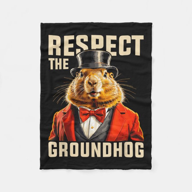 Respektera Groundhog Ground Hog Day Manar Women Ho Fleecefilt (Framsidan)