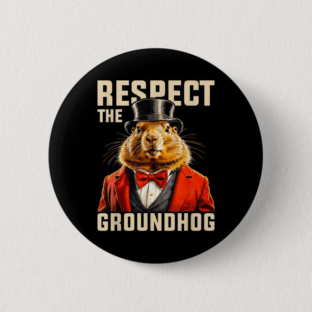 Respektera Groundhog Ground Murmeldjursdagen Män K Knapp (Framsida)