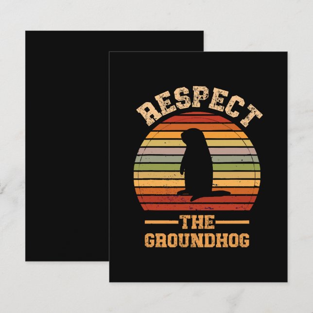 Respektera Groundhog Holiday Anteckningskort (Fram/baksida)