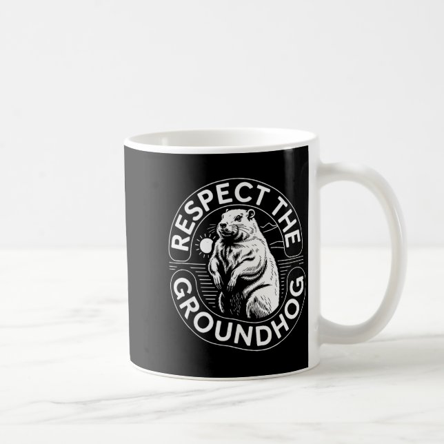 Respektera Groundhog Män Kvinnor Barn Ground Hog D Kaffemugg (Höger)