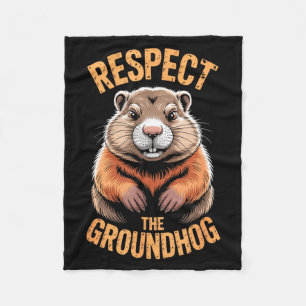 Respektera Groundhog Roliga Punxsutawney Phil Helg Fleecefilt