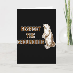Respektera Groundhog Roligt Träbild Mark Kort