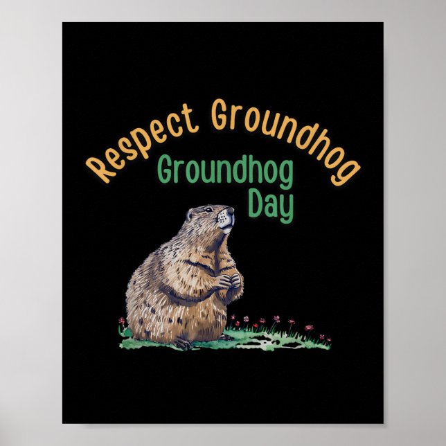 Respektera Groundhog Shirt _ Funny Groundhog Day Poster (Framsidan)