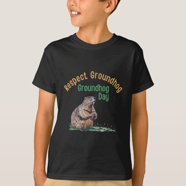 Respektera Groundhog Shirt _ Funny Groundhog Day T (Framsida)