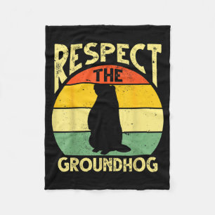 Respektera Groundhog Woodchuck Design Ground Hog Fleecefilt