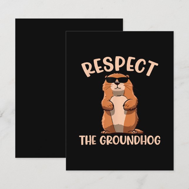 Respektera Groundhog-Woodchuck Groundhog-dagen Anteckningskort (Fram/baksida)