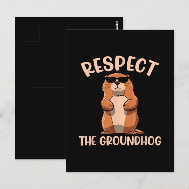 Respektera Groundhog-Woodchuck Groundhog-dagen Vykort (Fram/baksida)