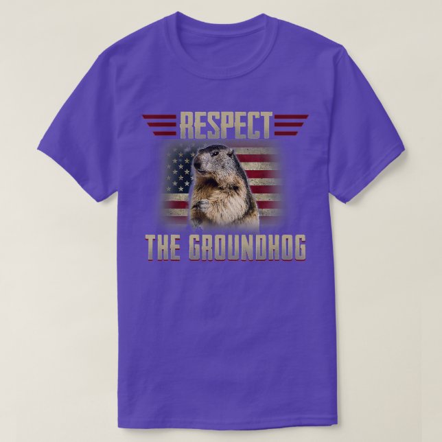 Respektera Groundhog Woodchuck Photo GroundHog Da T Shirt (Design framsida)