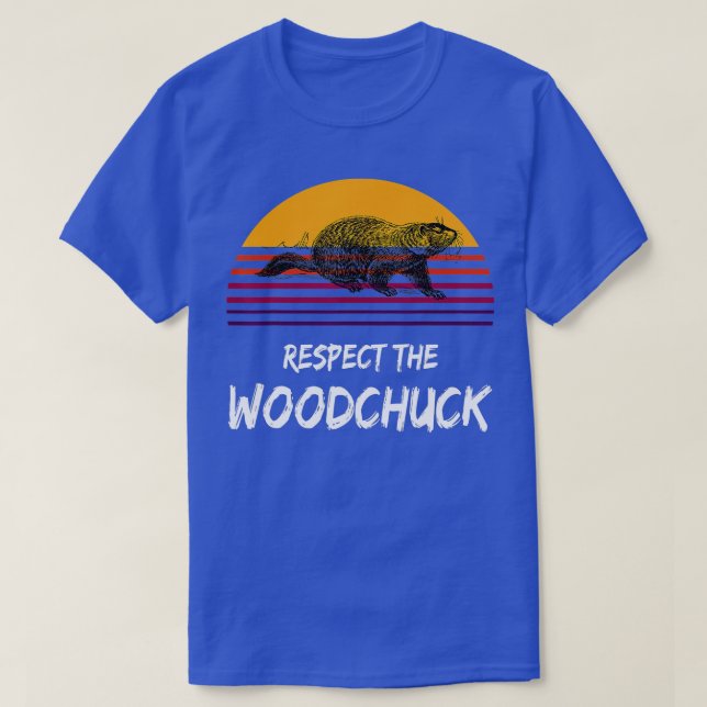 Respektera Groundhog Woodchuck Retro GroundHog Da T Shirt (Design framsida)