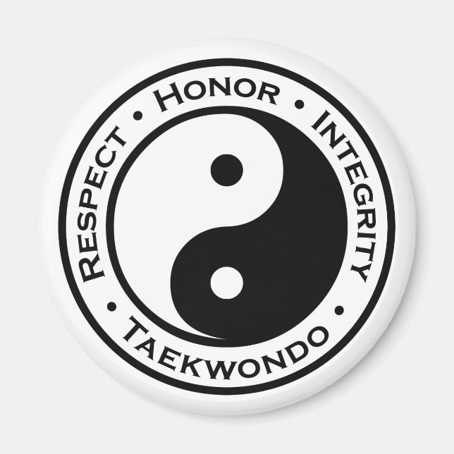 Respektera heder Integrity Taekwondo Magnet (Framsidan)