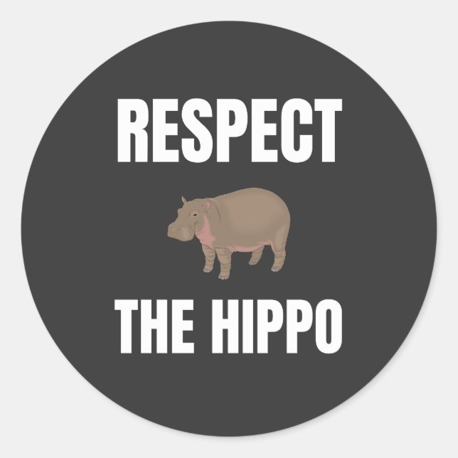 Respektera Hippo Runt Klistermärke (Framsida)