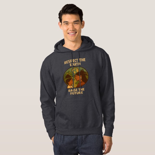 Respektera jorden, forma framtiden hoodie (Hel framsida)