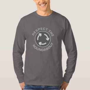 RESPEKTERA Långärmad-förskjutning av rundning T Shirt