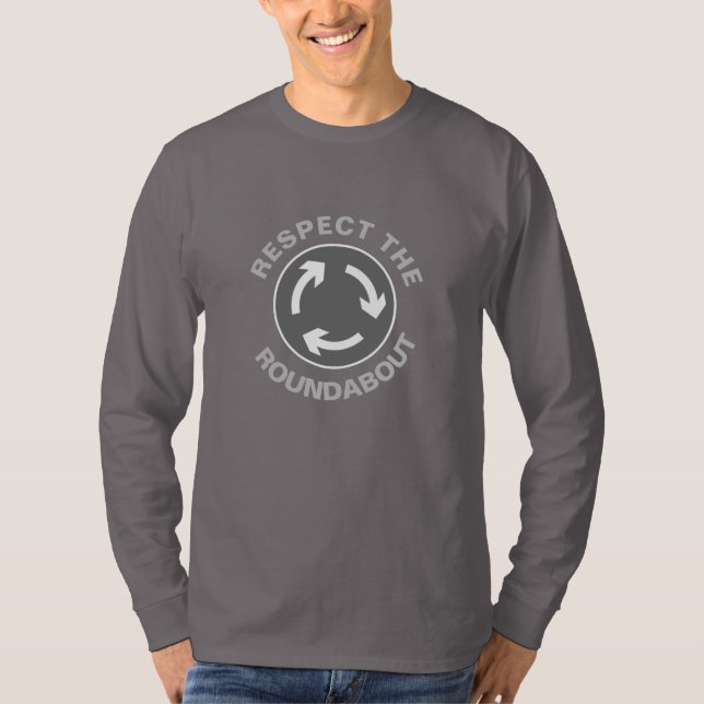 RESPEKTERA Långärmad-förskjutning av rundning T Shirt (Framsida)