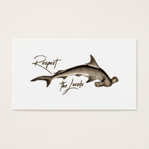 Respektera Locals Hammerhead Shark Funny Quote Visitkort