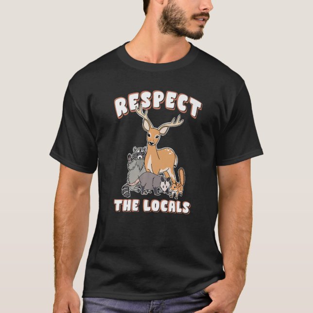 Respektera Locals Hjort Racoon Possum Squirrel Wil T Shirt (Framsida)