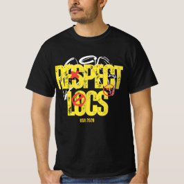 "Respektera Loc's" Herr T-shirt med Dreadlock-graf
