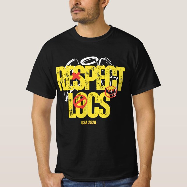 "Respektera Loc's" Herr T-shirt med Dreadlock-graf (Framsida)