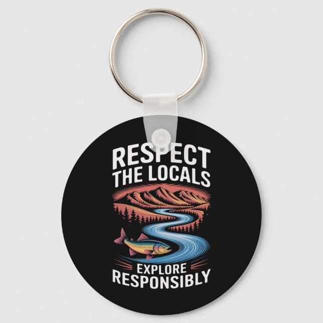 Respektera Lokala Fiskar Ocean Rädda Planeten  Nyckelring (Framsida)