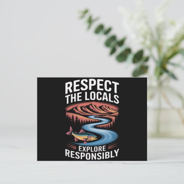 Respektera Lokala Fiskar Ocean Rädda Planeten  Vykort (Stående Fram)