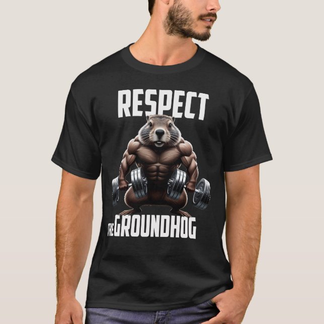 respektera markhoggen, lycklig, grundvalsdagen t shirt (Framsida)