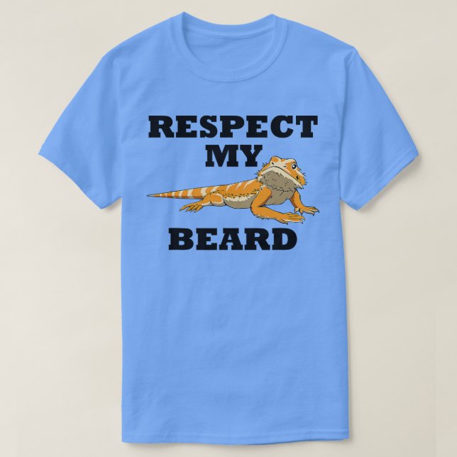 Respektera min Beard Cute Ironic Bearded Dragon T Shirt (Design framsida)