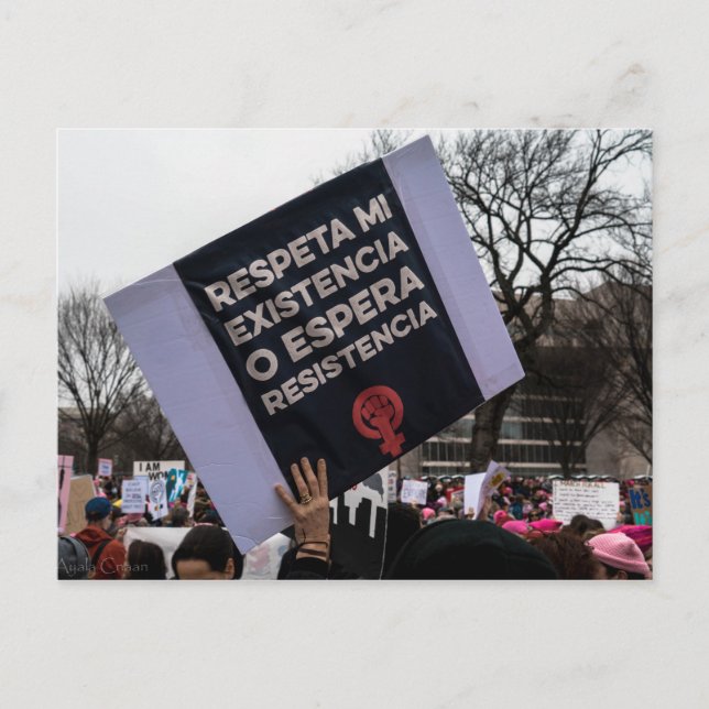 Respektera min existens postkort vykort (Framsida)