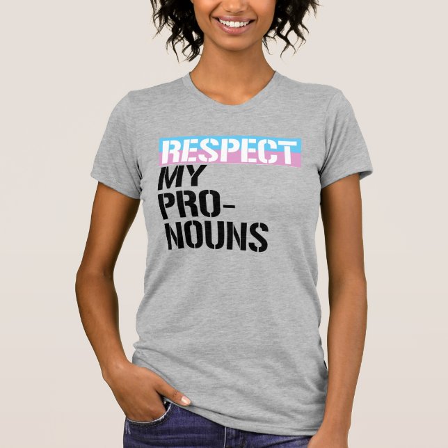 Respektera mina pronomen t shirt (Framsida)