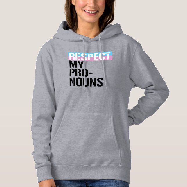 Respektera mina pronomen t shirt (Framsida)