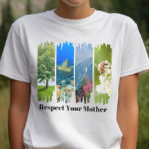 Respektera mor-jorddagen Tee, penseldrag