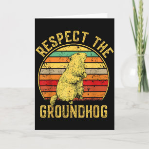 Respektera Murmeldagen Retro Vintage Ground Hog Da Kort
