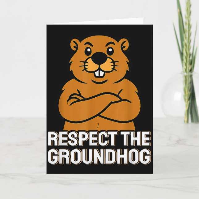 Respektera Murmeldagen Rolig Groundhog Day 2026  Kort (Framsida)