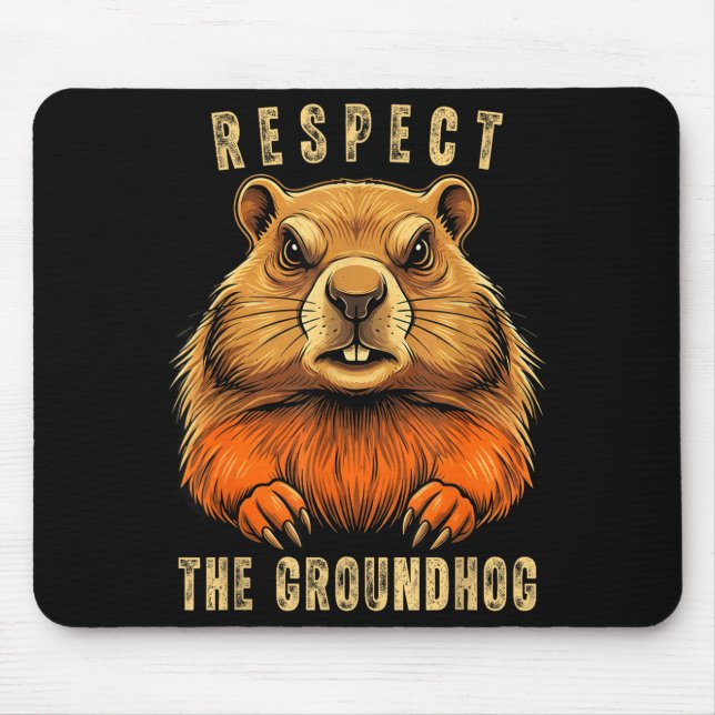 Respektera Murmeldagen Rolig Groundhog Day Murmeld Musmatta (Framsidan)