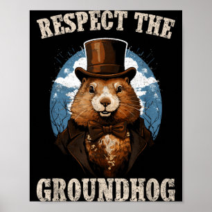 Respektera Murmeldagen Rolig Groundhog Day Poster