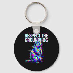 Respektera Murmeldagen Rolig Groundhog Day Retro  Nyckelring