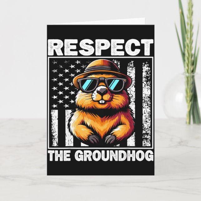 Respektera Murmeldagen Roligt Murmeldjur Kort (Framsida)