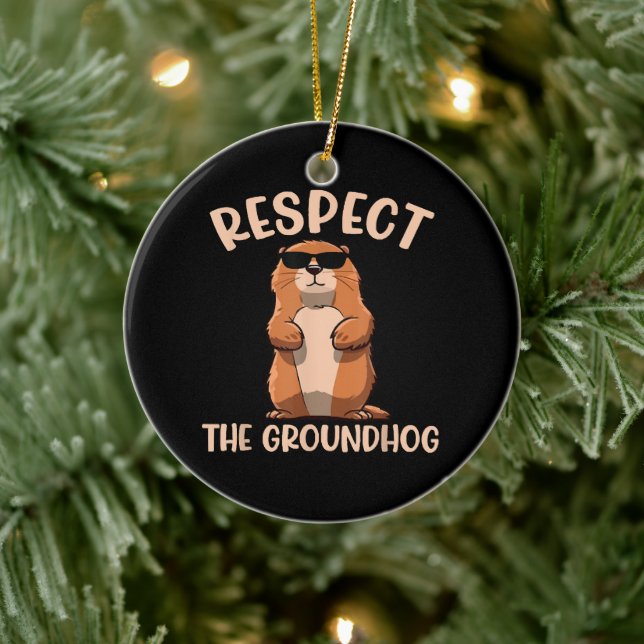 Respektera Murmeldjuret -Jordsvin Groundhog Day Julgransprydnad Keramik (Träd)