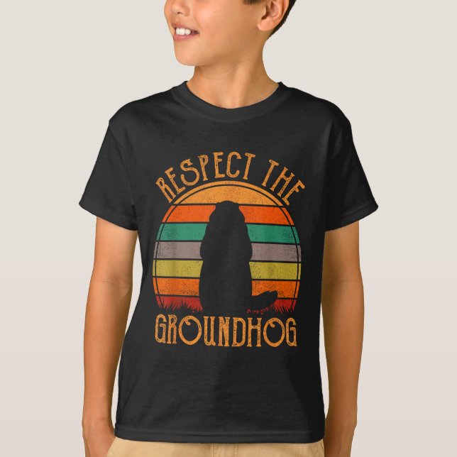 Respektera Murmeldjuret Retro Murmeldjursdagen Rol T Shirt (Framsida)