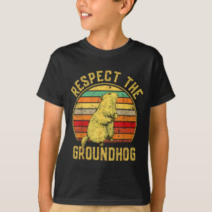 Respektera Murmeldjuret Retro Vintage Ground Hog D T Shirt
