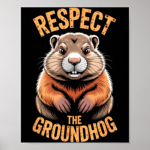 Respektera Murmeldjuret Roligt Punxsutawney Phil H Poster