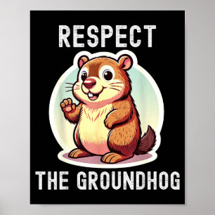 Respektera Murmeldjursflüstarens Roliga Humor Vint Poster