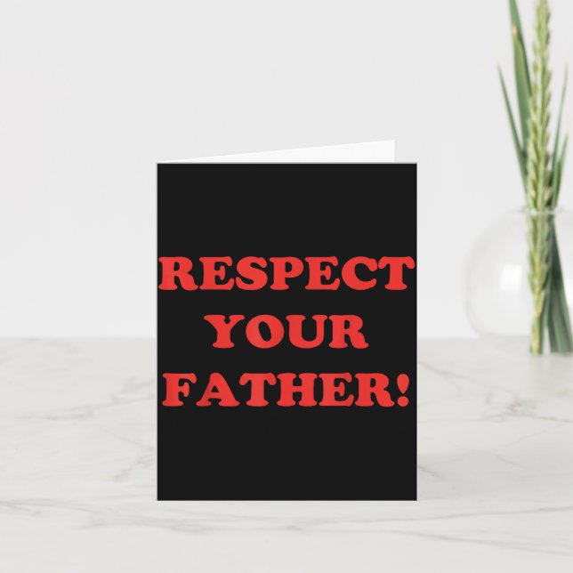 Respektera pappa minimalism Retro rolig fars dag Kort (Framsida)