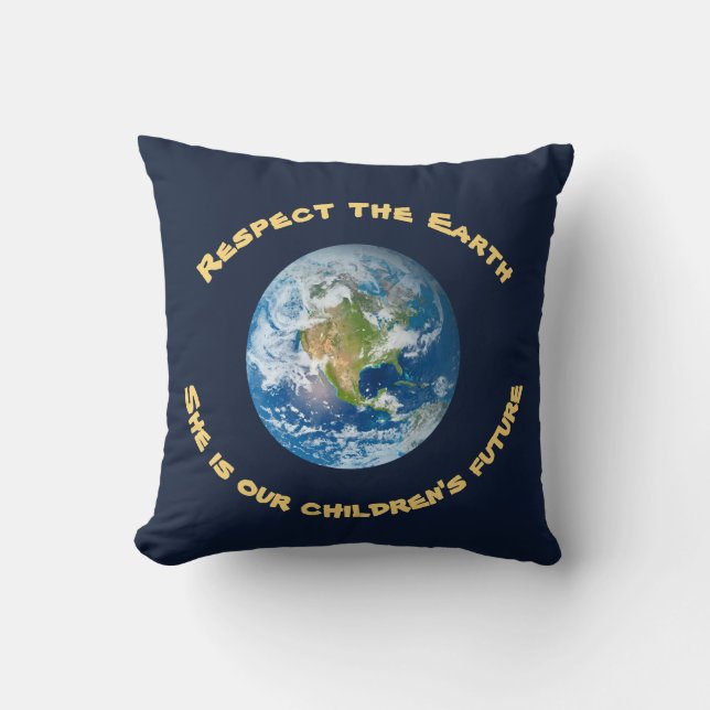 Respektera planeten Earth Childrens Future Pillow Kudde (Framsida)
