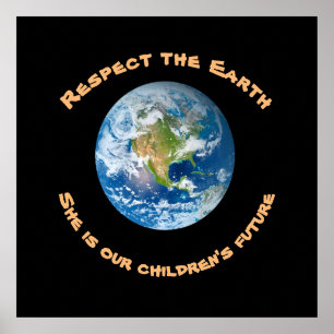 Respektera planeten Earth Childrens Future Poster